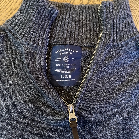 American Eagle Gray Quarterzip Sweater - Picture 3 of 3